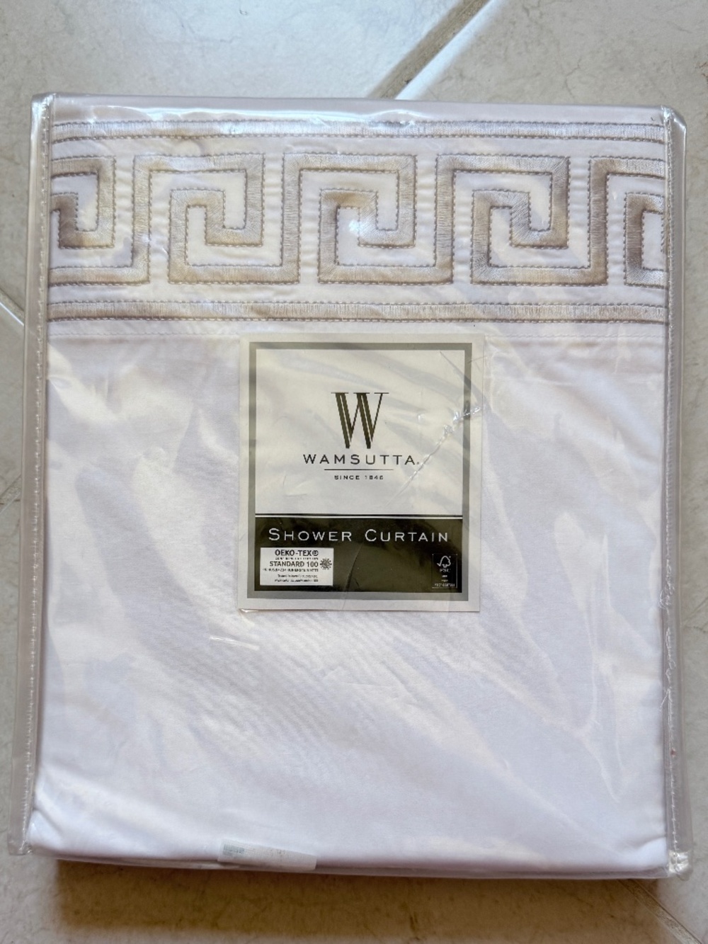 Wamsutta Embroidered Stitch Shower Curtain